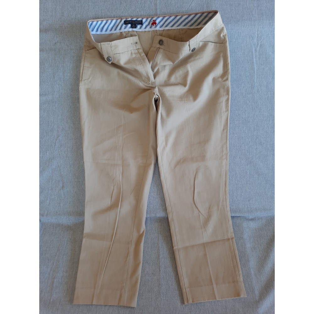 Brooks Brothers 346 Natalie‎ Fit Taper Women 10 Outdoor Lined Beige Ankle Pants